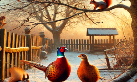 Фазаны зимой: чем питаются и как можно им помочь